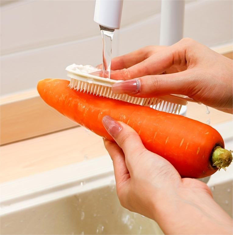 1pc Multifunction Vegetable Cleaning Brush, Simple PE White