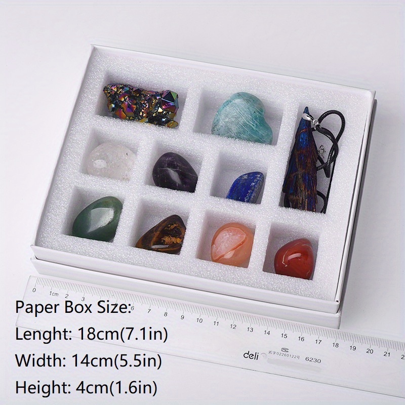 Natural Crystal Gravel Tumbled Rough Gemstone Gift Box, Natural Stone ...