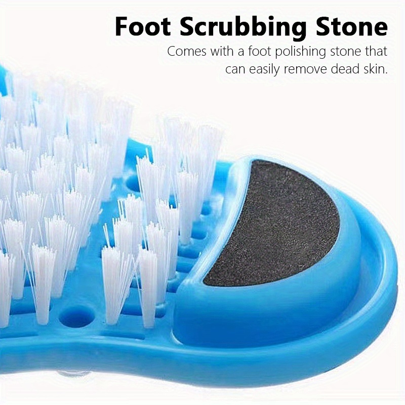 HOUKAI Shower Foot Scrubber Massager Cleaner Spa Exfoliating Washer Wash  Slipper Tools Bathroom Bath Foot Brushes Remove Dead Skin 1PC