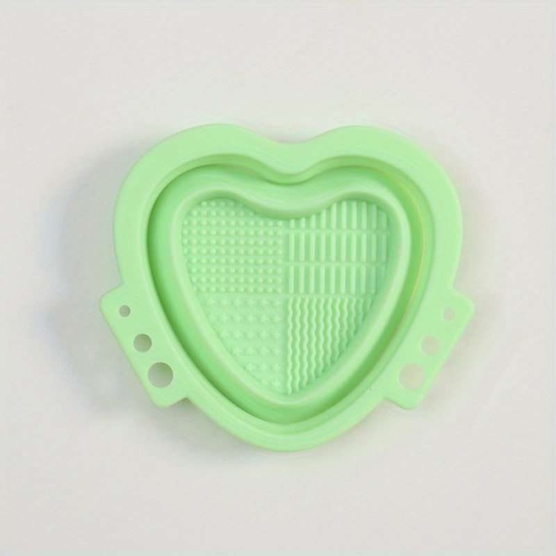 Heart Shaped Folding Silicone Bowl With Brush Holder For - Temu