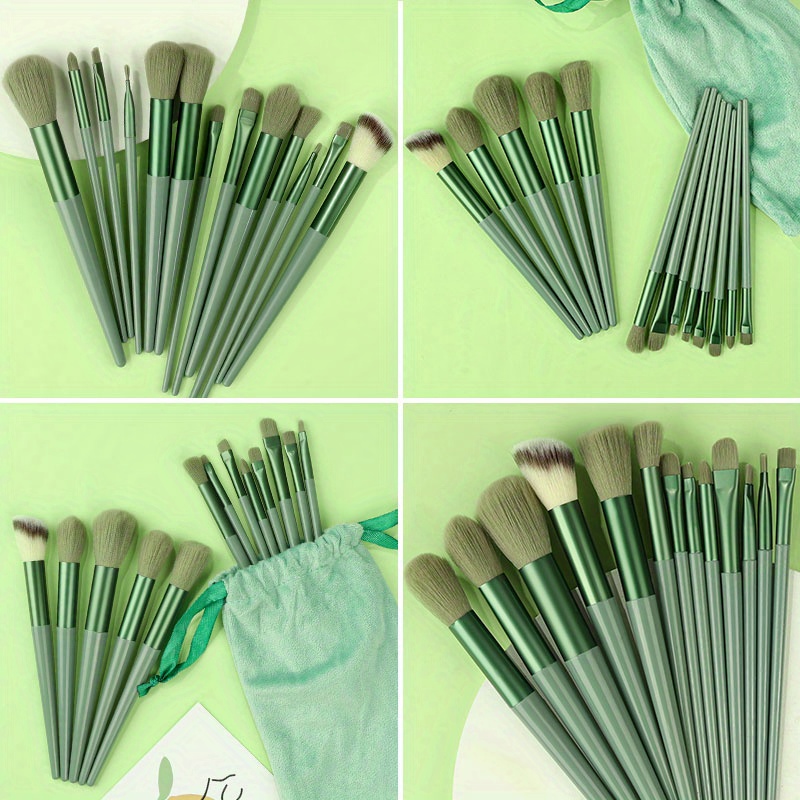 makeup brush set soft fluffy professional cosmetic details 0