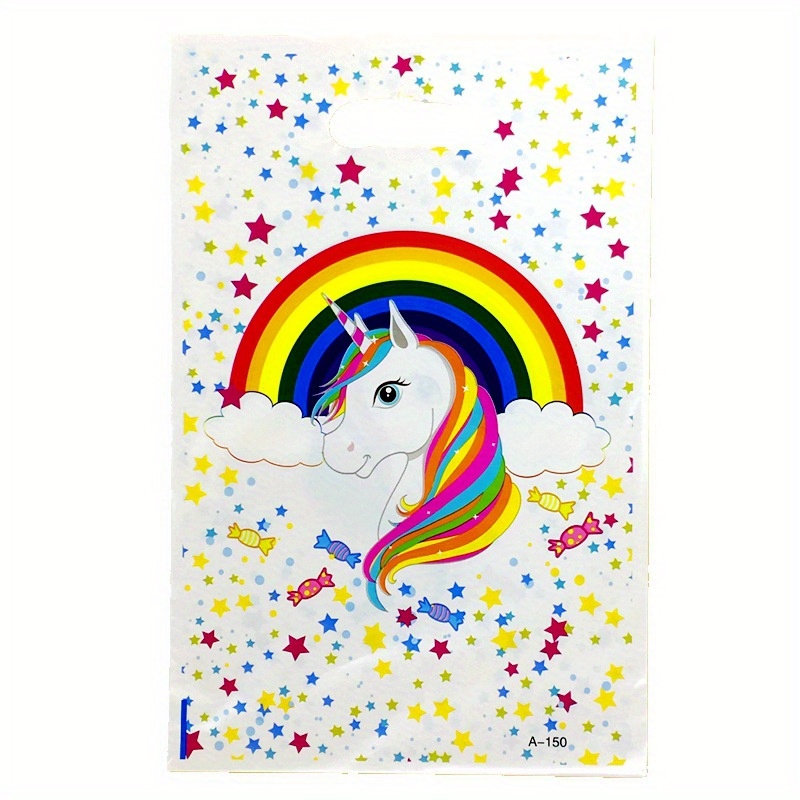 10 Bolsas Plástico Dulces Unicornio Decoración Fiesta - Temu