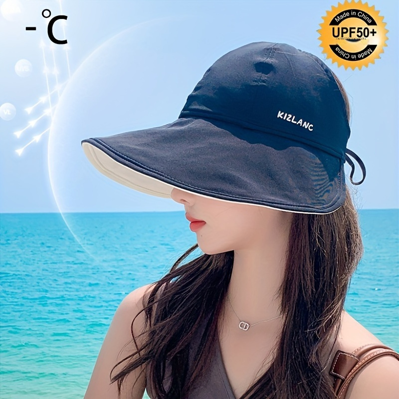 Bowknot Protección Uv Sombrero Sol Ala Ancha Color Sólido - Temu