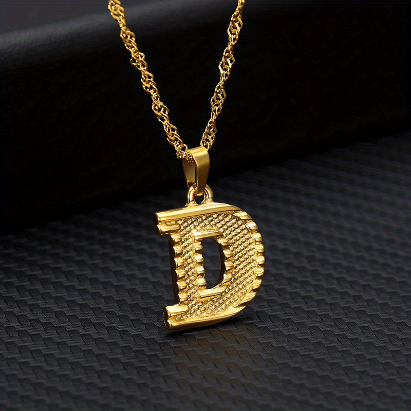 Golden Initial A Pendant Necklace Letter A Alphabets Charm
