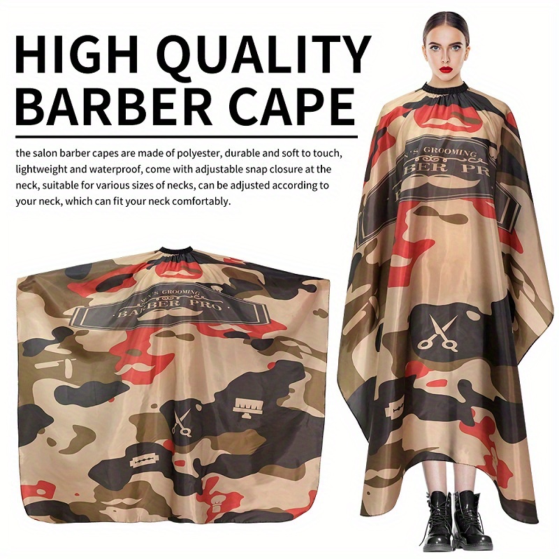  BARBER PRO Capa de peluquero para hombre, capa de corte de pelo  con cierre a presión, capa de salón profesional, capa de peluquería, capa  de corte de pelo ajustable para estilistas