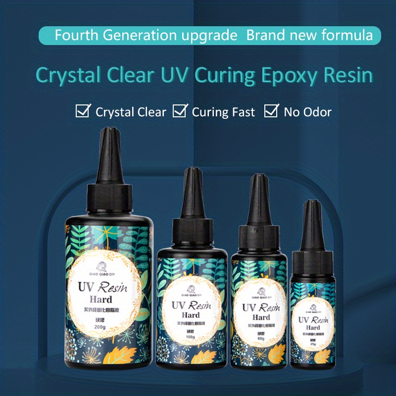  UV Resin Clear Crystal, 2 PCS 100g Upgraded UV Epoxy