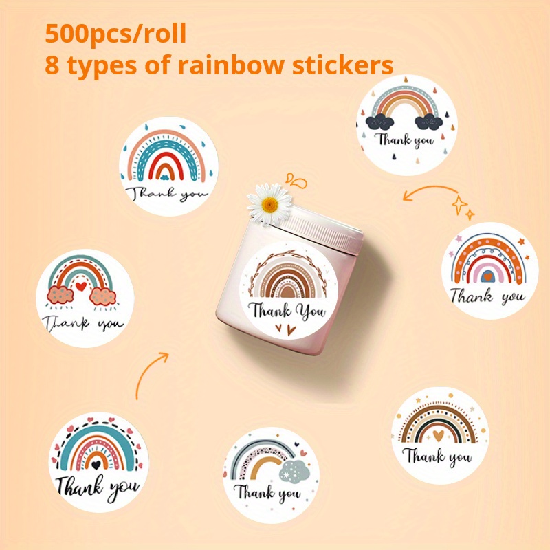 Rainbow Grazie Adesivi 500 Fogli Cartoon Stile Carino Grazie - Temu Italy