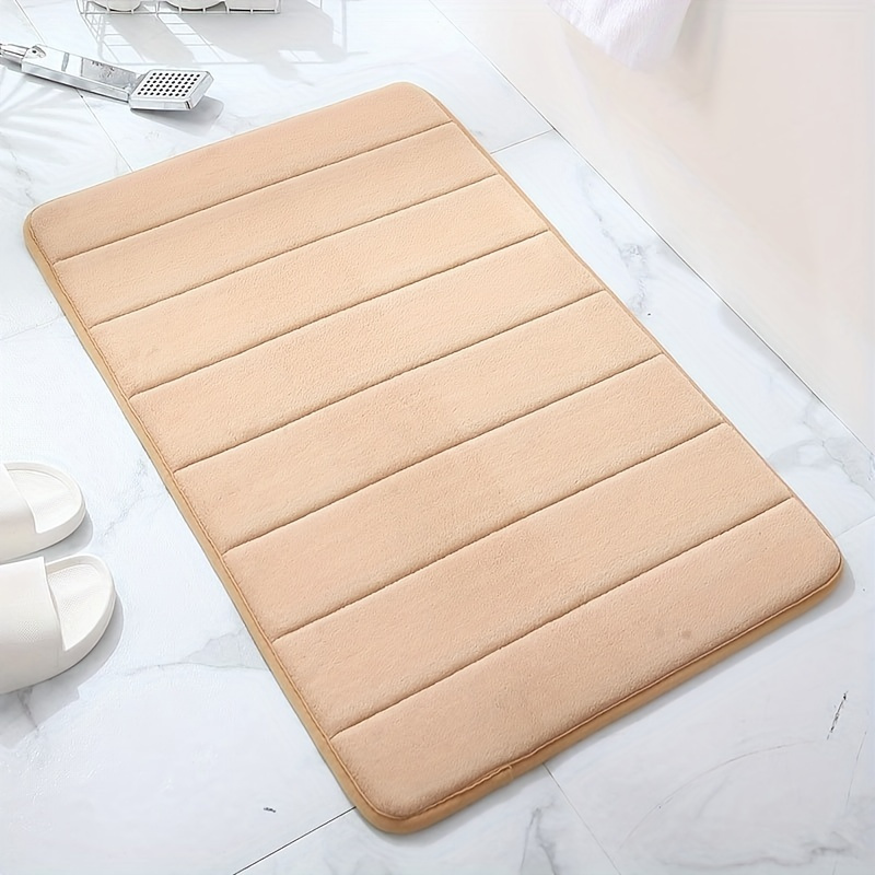 1pc Soft and Absorbent Grey Memory Foam Bath Mat - Non-Slip Padded Shower  Rug for Comfortable Bathing Experience - Home Decor & Accessory