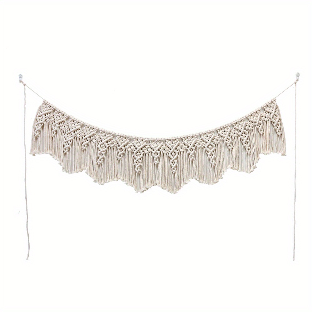 Image of 1pc Tassel Wall Hanging, Bohemian Lace Wall Decor, Lace Tapestry Art Decoration For Bedroom And Living Room