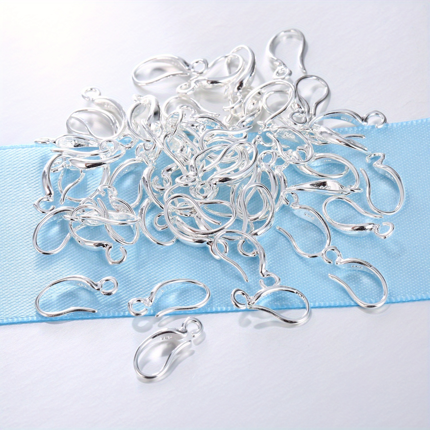 100pcs s90 silvery plated earring hooks   french style round wire for   making fashion accessories s90 details 1