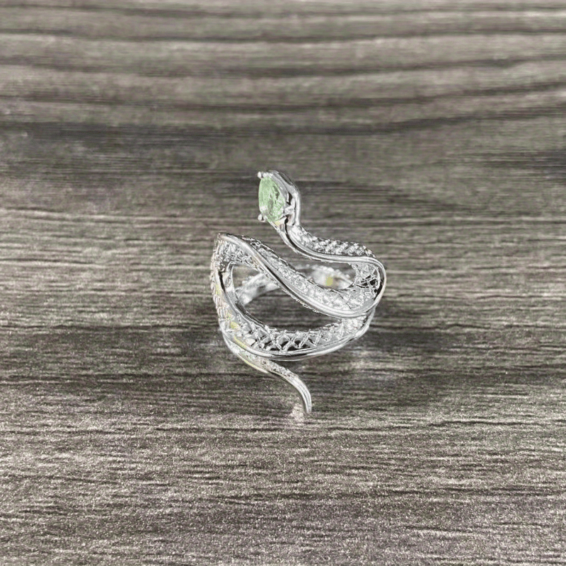 Men's Sea Topaz Snake Open Ring