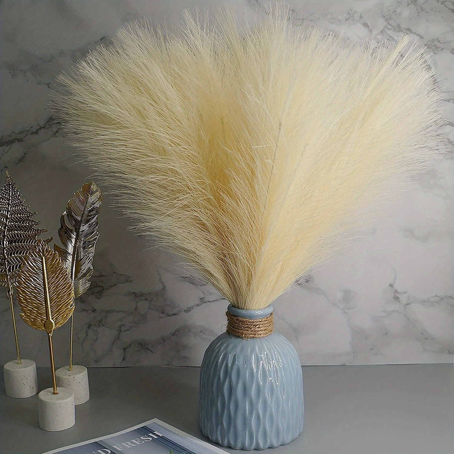 1PC Fake Pampas Grass Artificial Reed Decor Vase Fillers Everlasting Flower  Decor Centerpieces Wedding Arch Flower Faux Plants