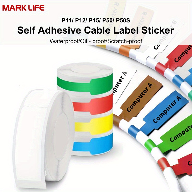 Marklife 65 Etiquetas Cables P11/p12/p15/p50 Coloridas - Temu Chile