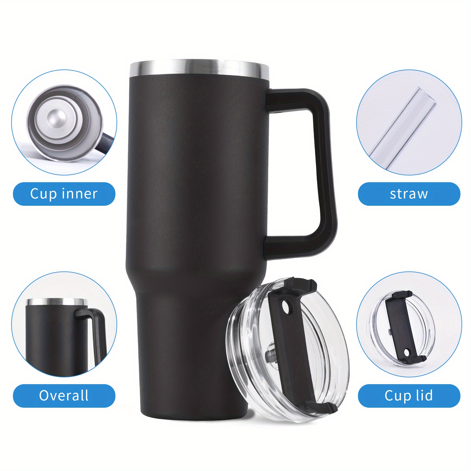 TERMO DE ACERO INOXIDABLE CON TAPÓN-VASO 0,50 L, 0,75 L, 1 L