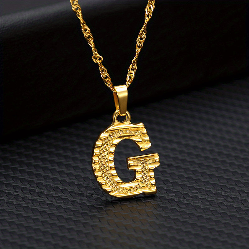 Golden Initial A Pendant Necklace Letter A Alphabets Charm