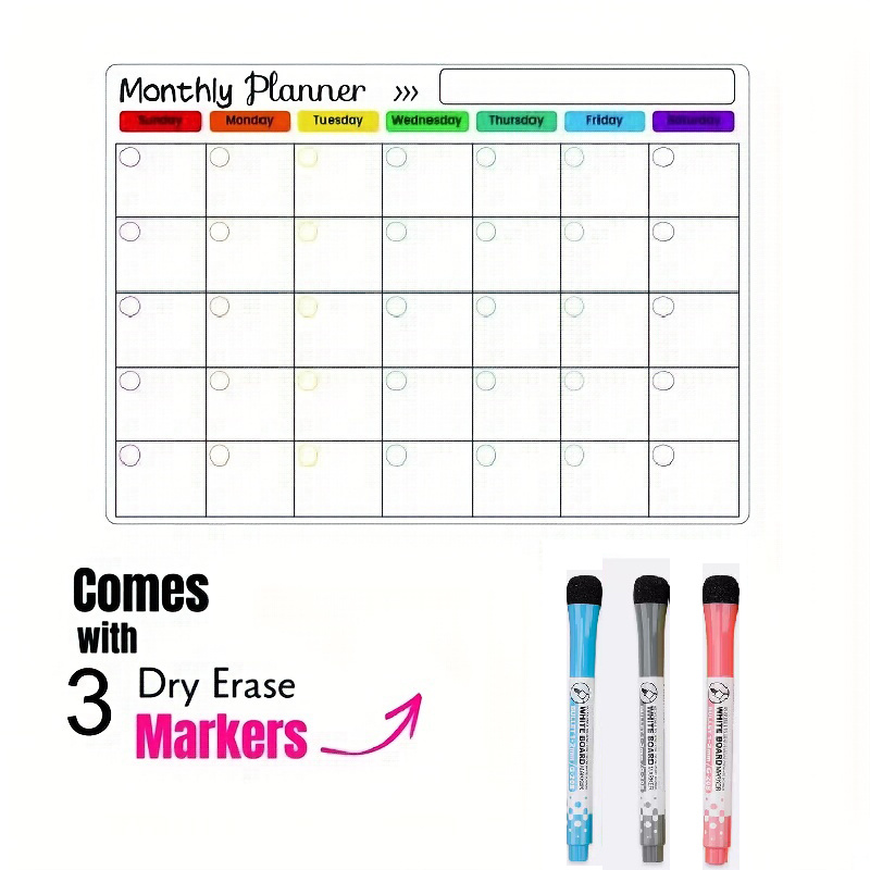 A3 Calendar Magnetic Dry Erase Calendar Whiteboard - Temu
