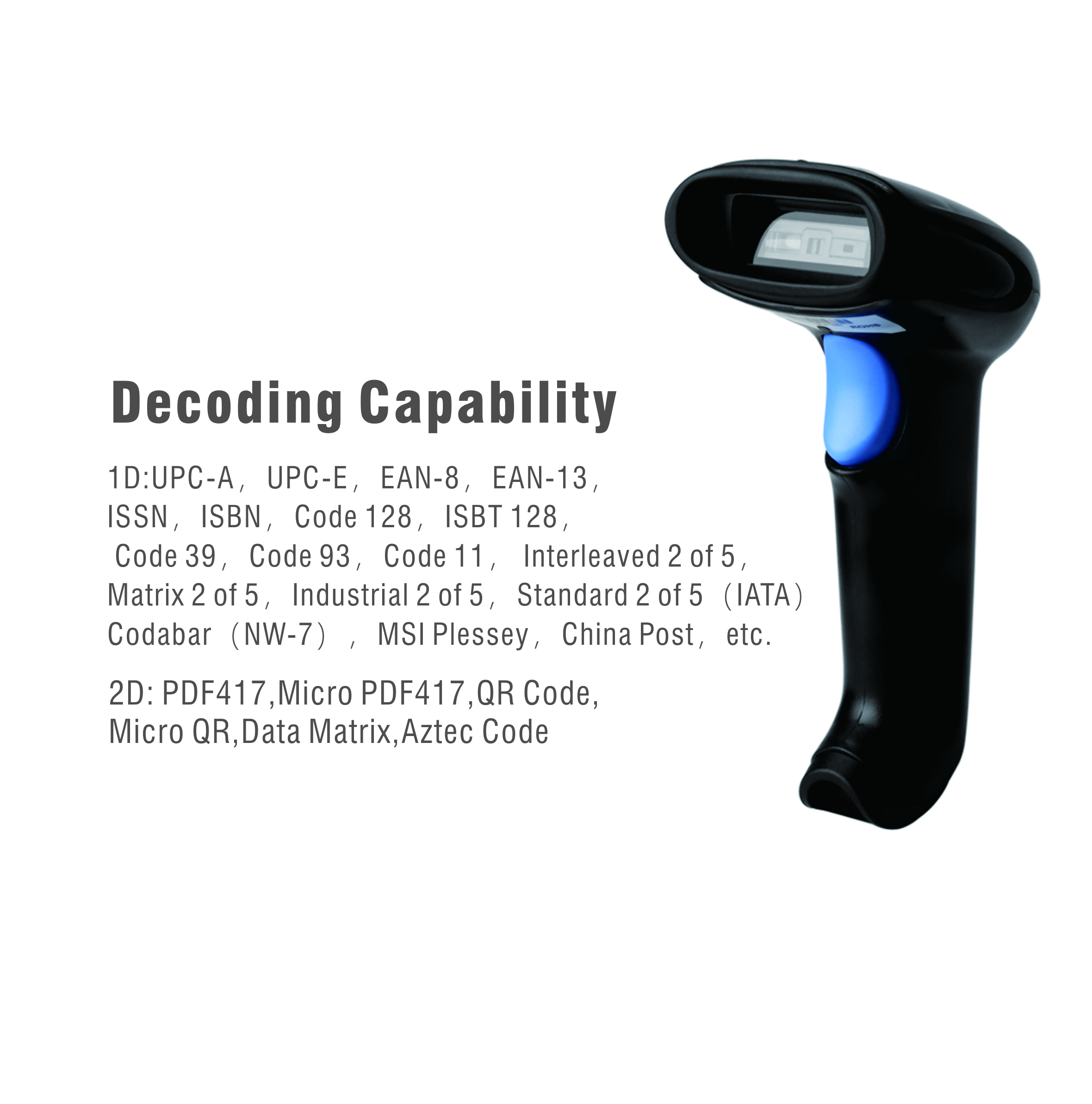 Barcode Scanner With Stand Usb Wired Inventory 2d 1d Qr Code Scanners