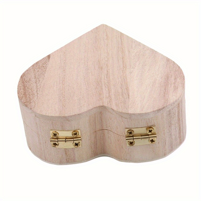 Image of Love Ornament Wooden Box, Fine Gift, Small Wooden Box, Jewelry Box, Handmade Heart-shaped Packaging Box