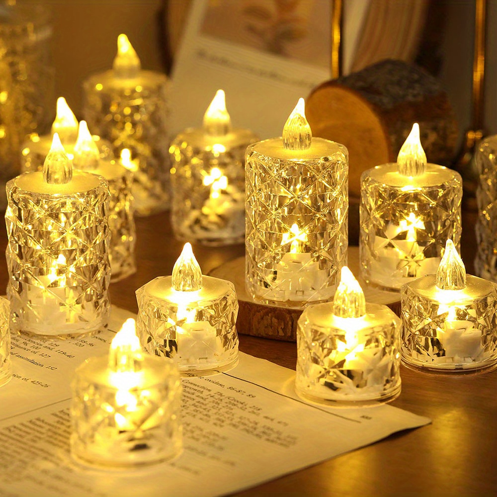 Lot de 12 bougies led sans flamme, lampe électrique statique, sans cire,  décoration de Table, pour la saint-valentin, pour un mariage ou noël -  AliExpress