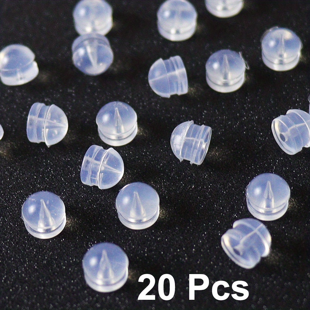 Earring Backs Rubber Earring Backs Replacements, Soft Silicone Earring  Backs Stopper for Studs,Clear Plastic Comfort Small Earring Backs for Hook