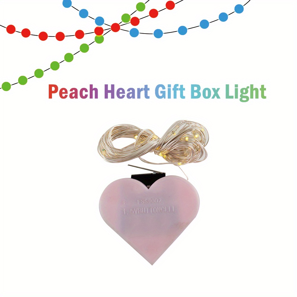 2pcs led valentines day gifts led string lights warm white multicolor open the box and automatically shine decorative light string indoor and outdoor decorative light including battery birthday presents gift box lighting home decor details 5