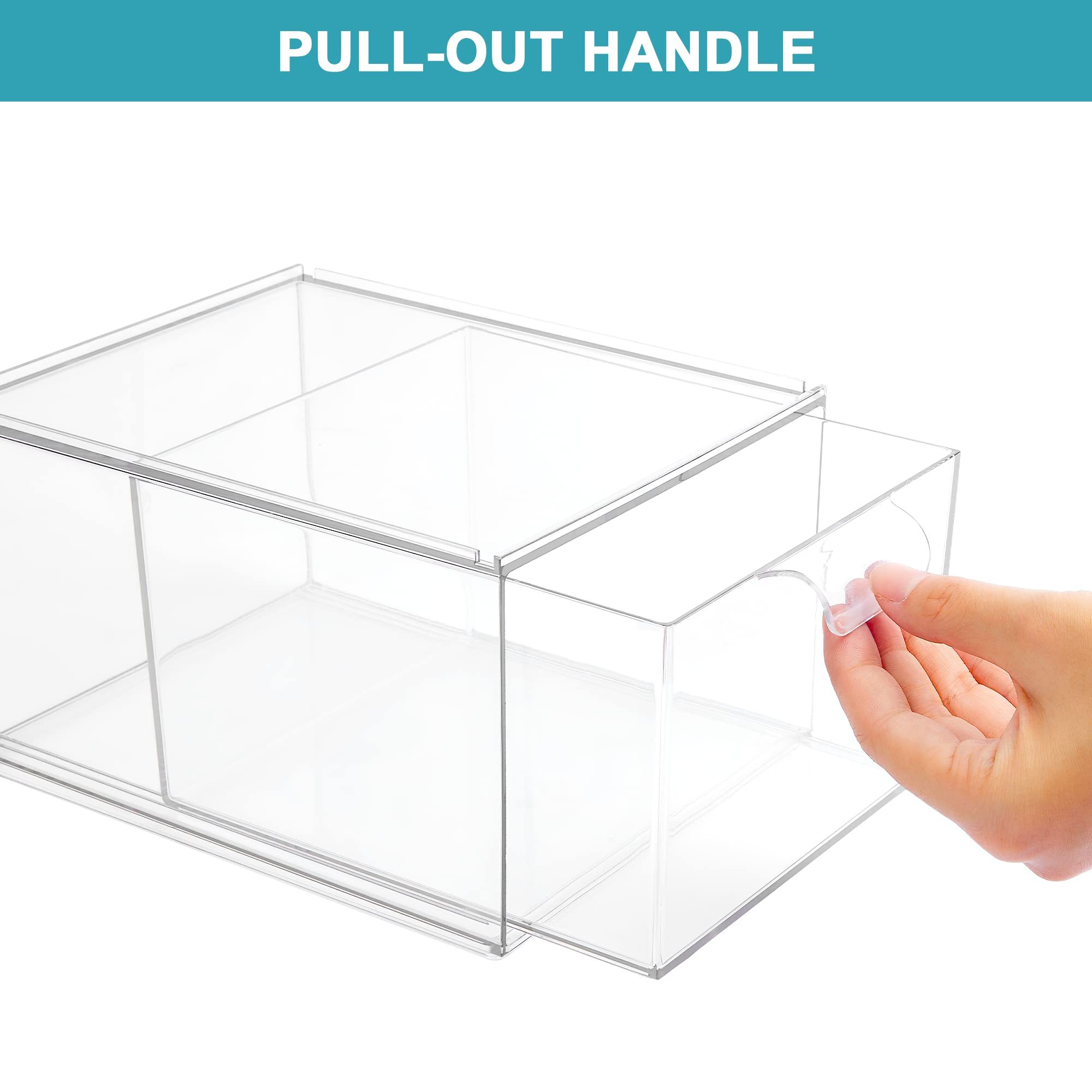 Clear Plastic Stackable Closet Storage Organizer With Pull - Temu