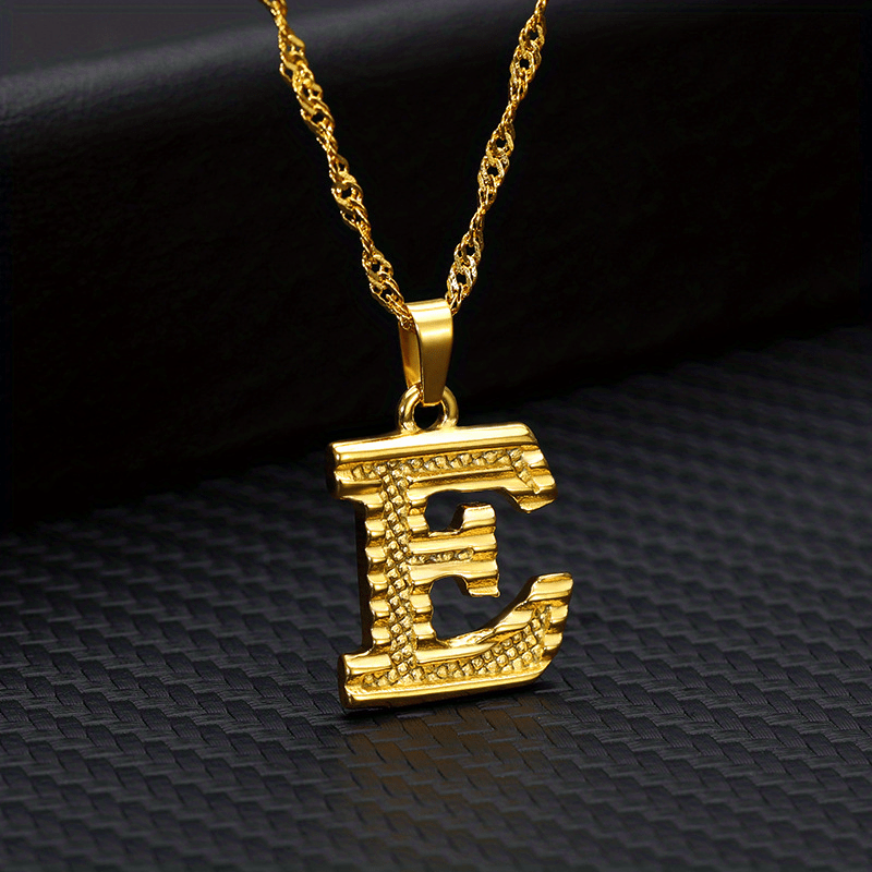 Golden Initial A Pendant Necklace Letter A Alphabets Charm