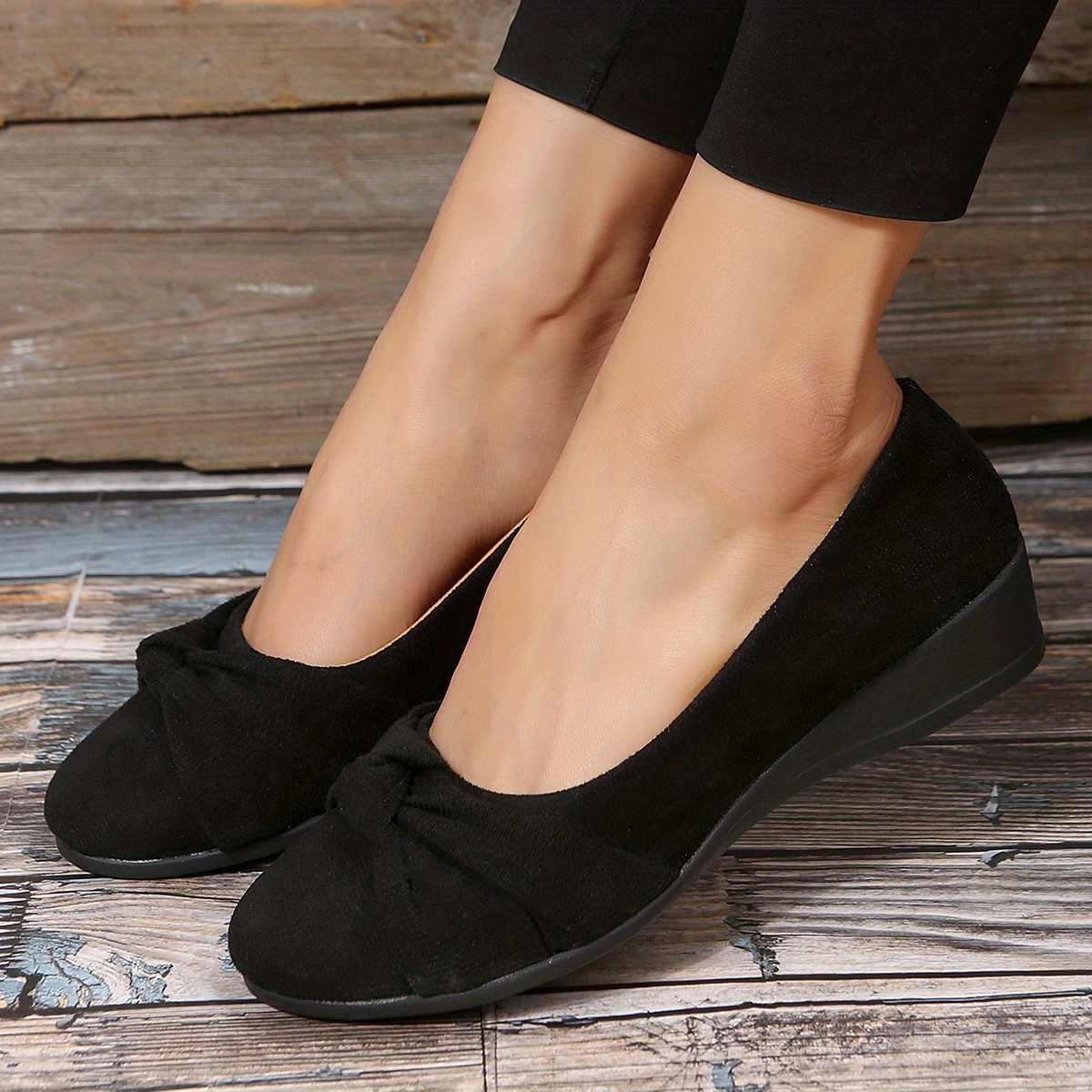Zapatos Planos Negros Mujer Zapatos Cómodos Punta Cerrada - Temu