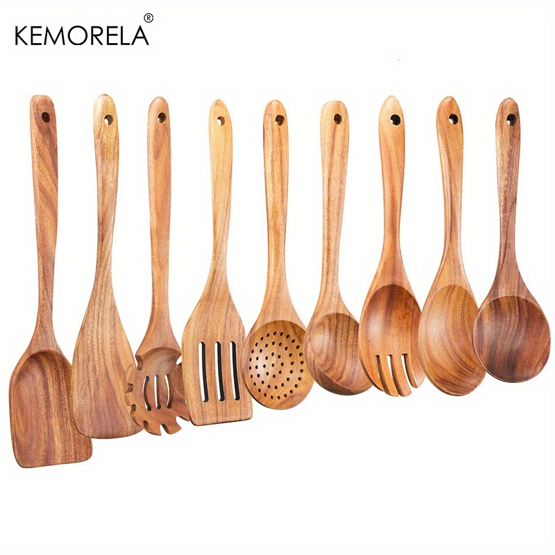 Kemorela Wooden Kitchen Utensils Including Spatulas Ladle - Temu