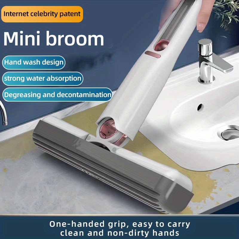 Ronyme Mini fregona portátil de limpieza profunda,  reutilizable, ligera, mini mopa de vidrio de escritorio, sin lavar a mano,  para automóvil, escritorio, baño, vidrio : Salud y Hogar