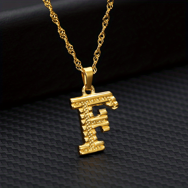 Golden Initial A Pendant Necklace Letter A Alphabets Charm