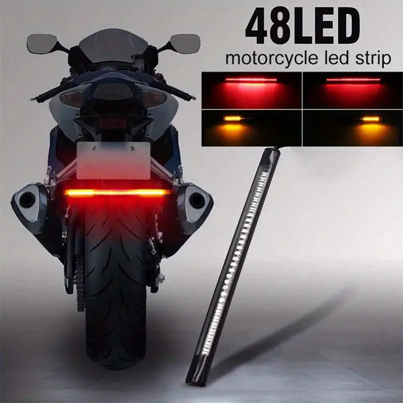 1pcs Barre de lumière LED souple pour moto Feu de freinage - Temu