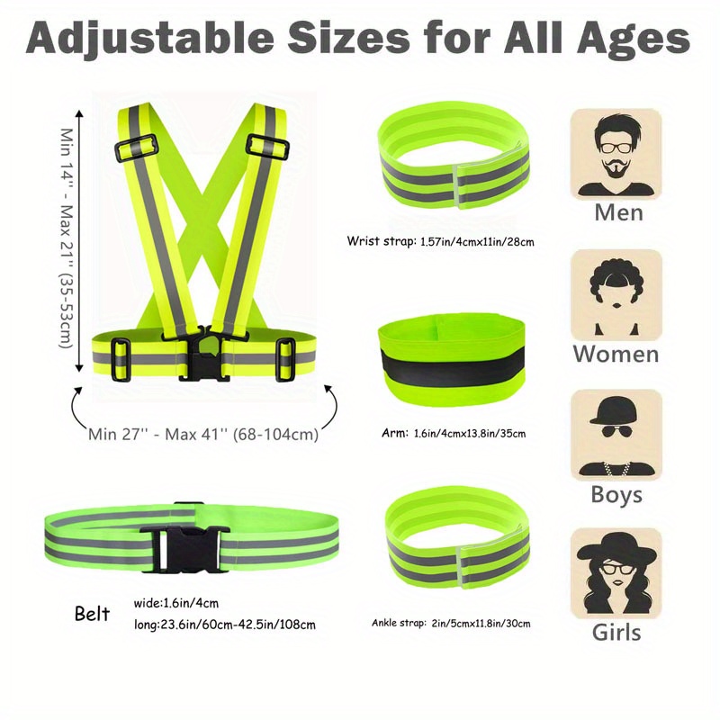 Reflective Belt Kids Women Men Safety High Visibility Belt for