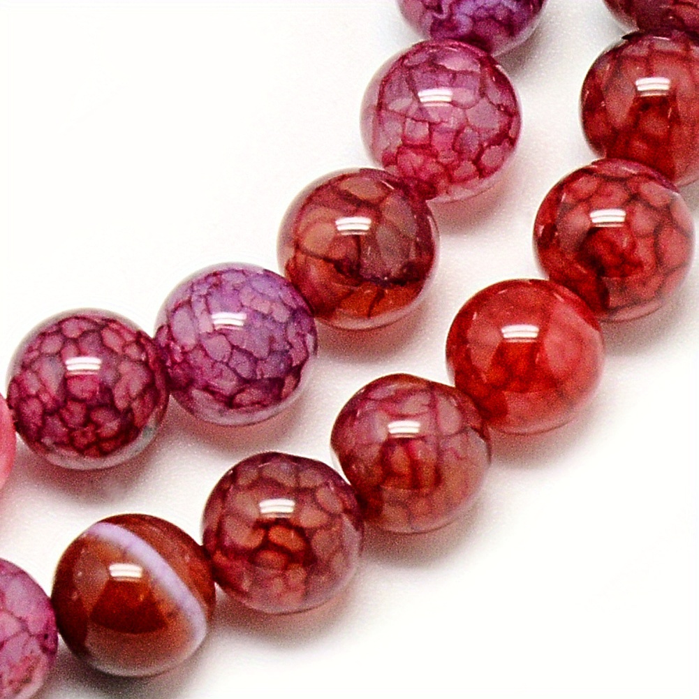 Natural Stone Purple Dragon Vein Loose Beads For Jewelry Making