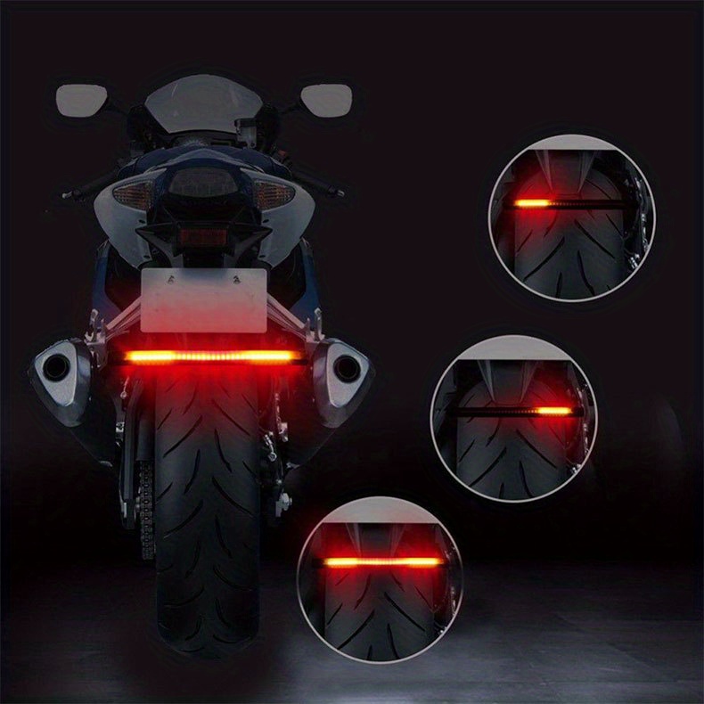 Flexible 48 LED Motorcycle Brake Light Strip Moto Turn Signal Rear Stop  Lamp Dual Color 2835 3014 SMD MotoBike Tail Light Bar - AliExpress