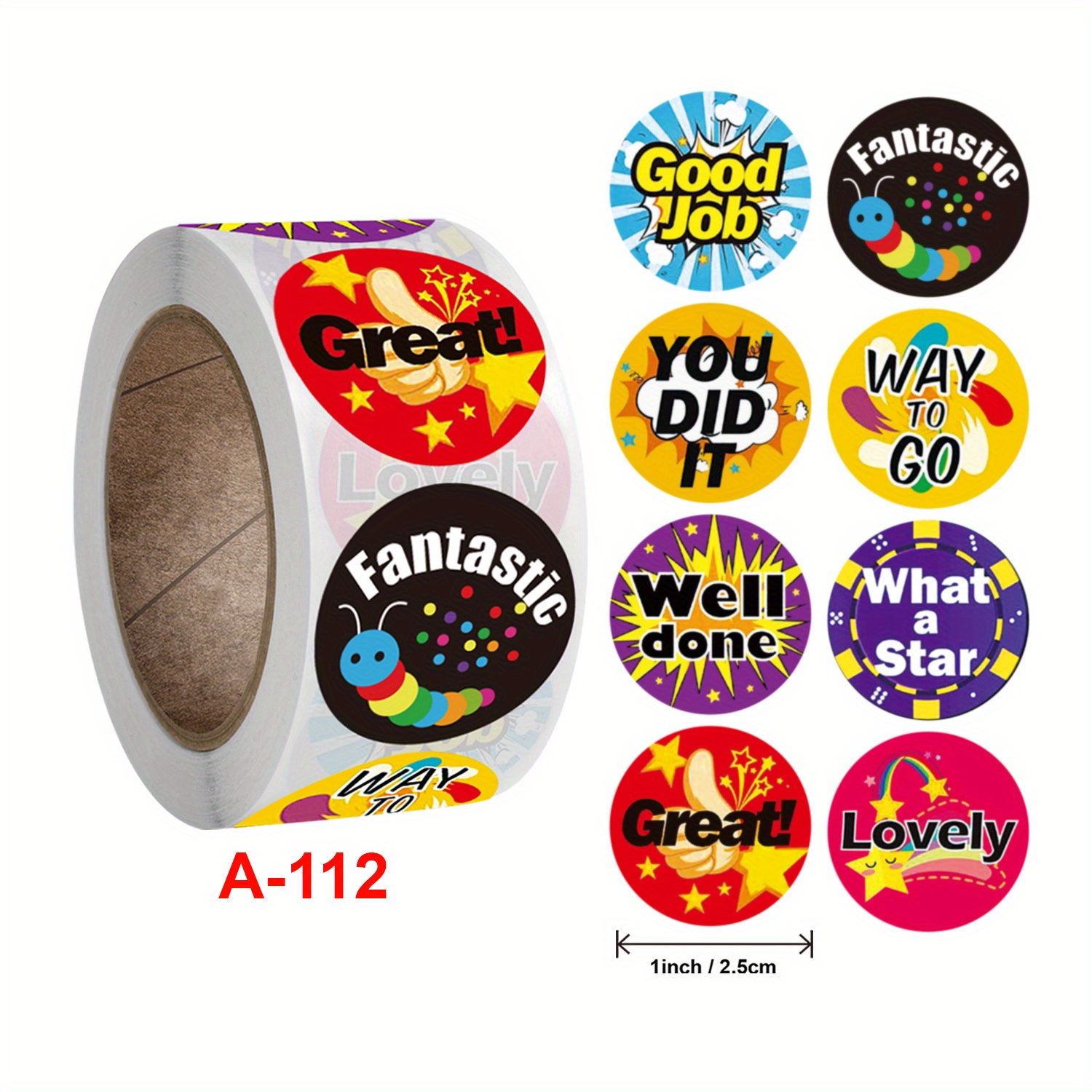 500 Incentive Stickers Adorable Round Encouraging Stickers Teacher