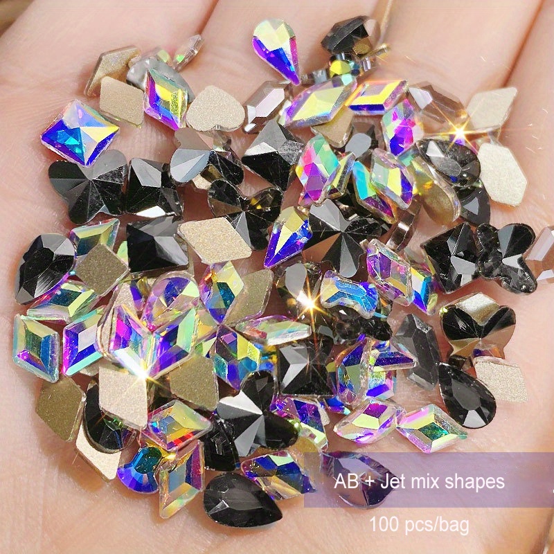 Brillantes Piedras Planas 3D Multicolores Para Uñas  Artísticas/Piedra/Cristal/Diamantes De Imitación/Cuentas Para Decoración