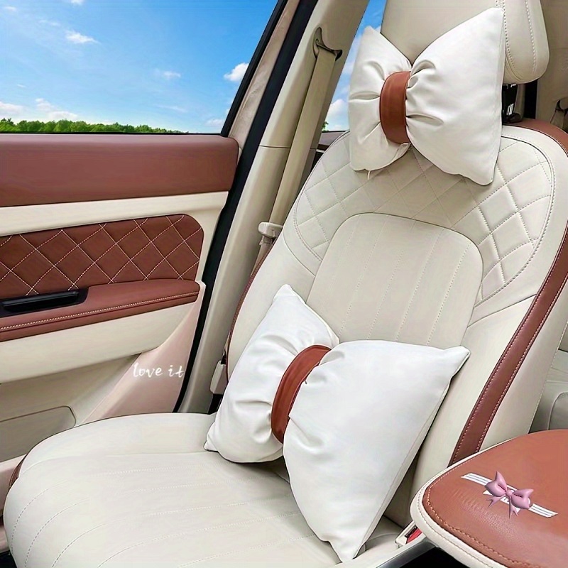 Upgrade Your Driving Comfort With Faux Leather Car Headrest - Temu