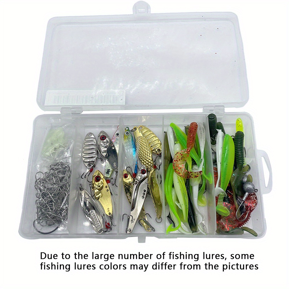 26/107/132/284pcs Fishing Lures Kit: Tackle Box With Hard Lures, Spoon  Lures, Soft Plastic Worms, Swimbaits, Crankbait Jigs & Hooks For Bass,  Trout 