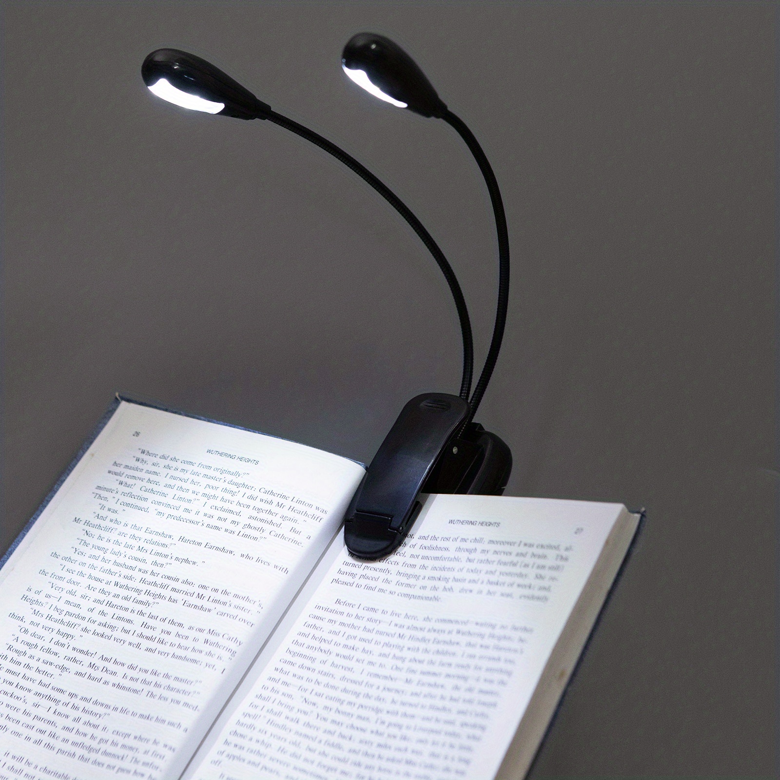 White LED Battery Powered Clip-On Gooseneck Book Light