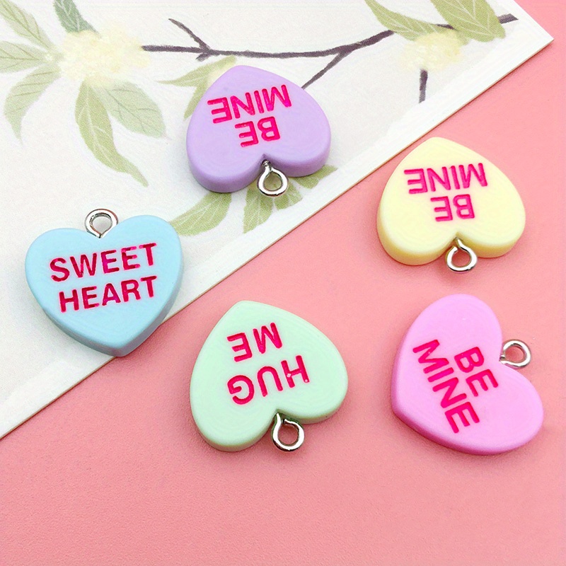 10pcs/bag 16x11mm 3D Heart Charms For Jewelry Making Jewelry Craft