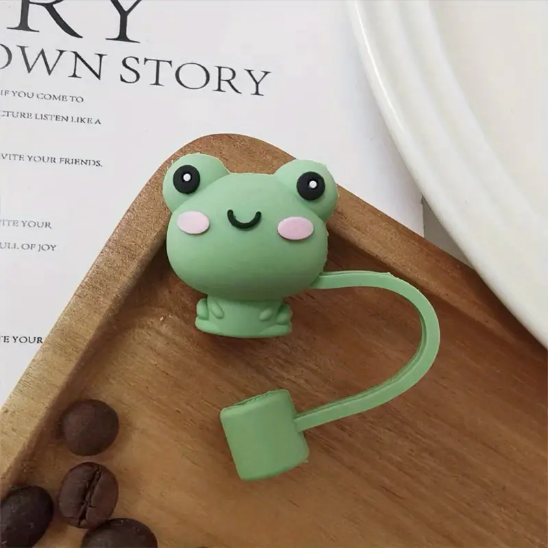 Cartoon Animal Straw Tips Cover Silicone Straw Cover - Temu