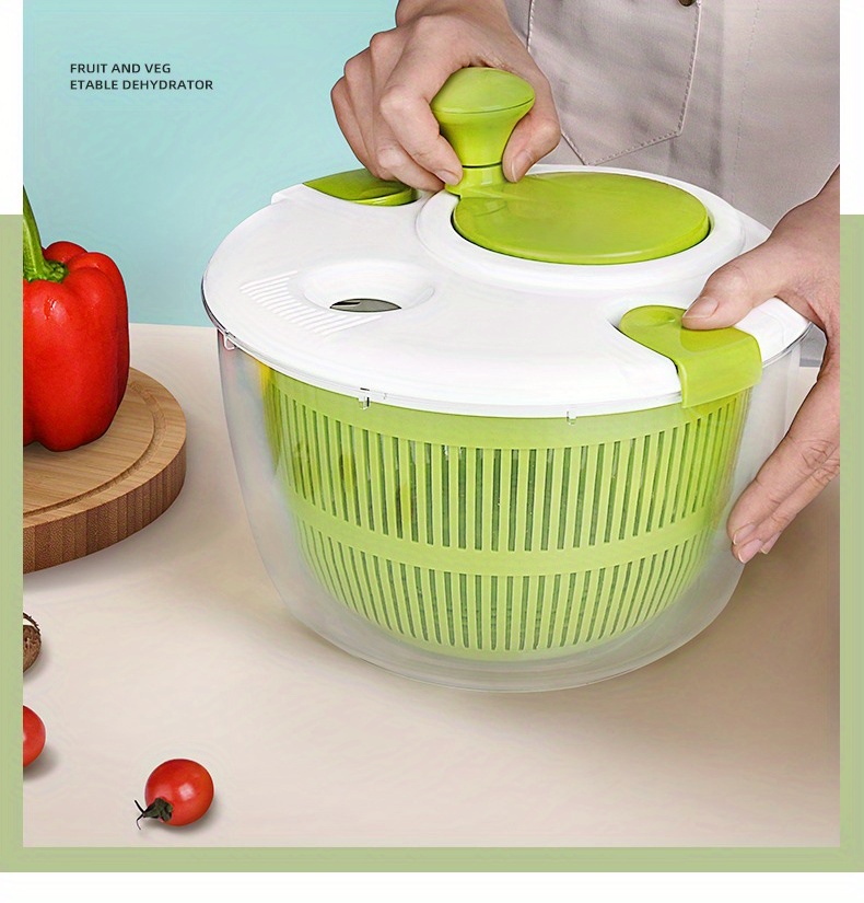 Vegetable Dehydrator Stainless Steel Salad Spinner Fruit Cleaning Basin  Rotating Double Layer Drain Basket Kitchen Accessories - AliExpress