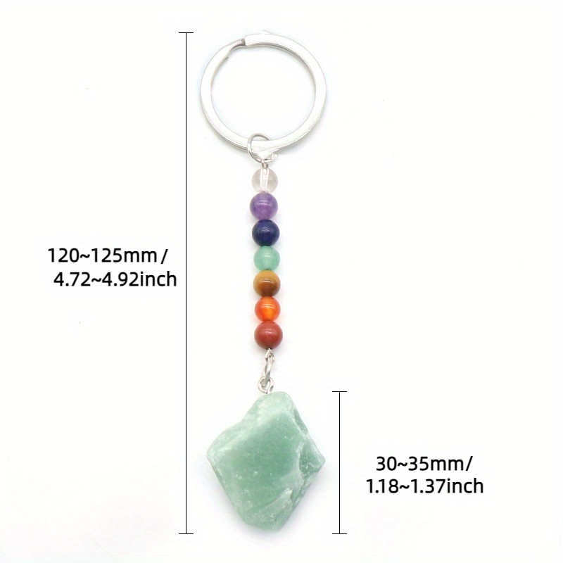 Natural Crystal Mushroom Chakra Keychain Rainbow 7 Chakras - Temu