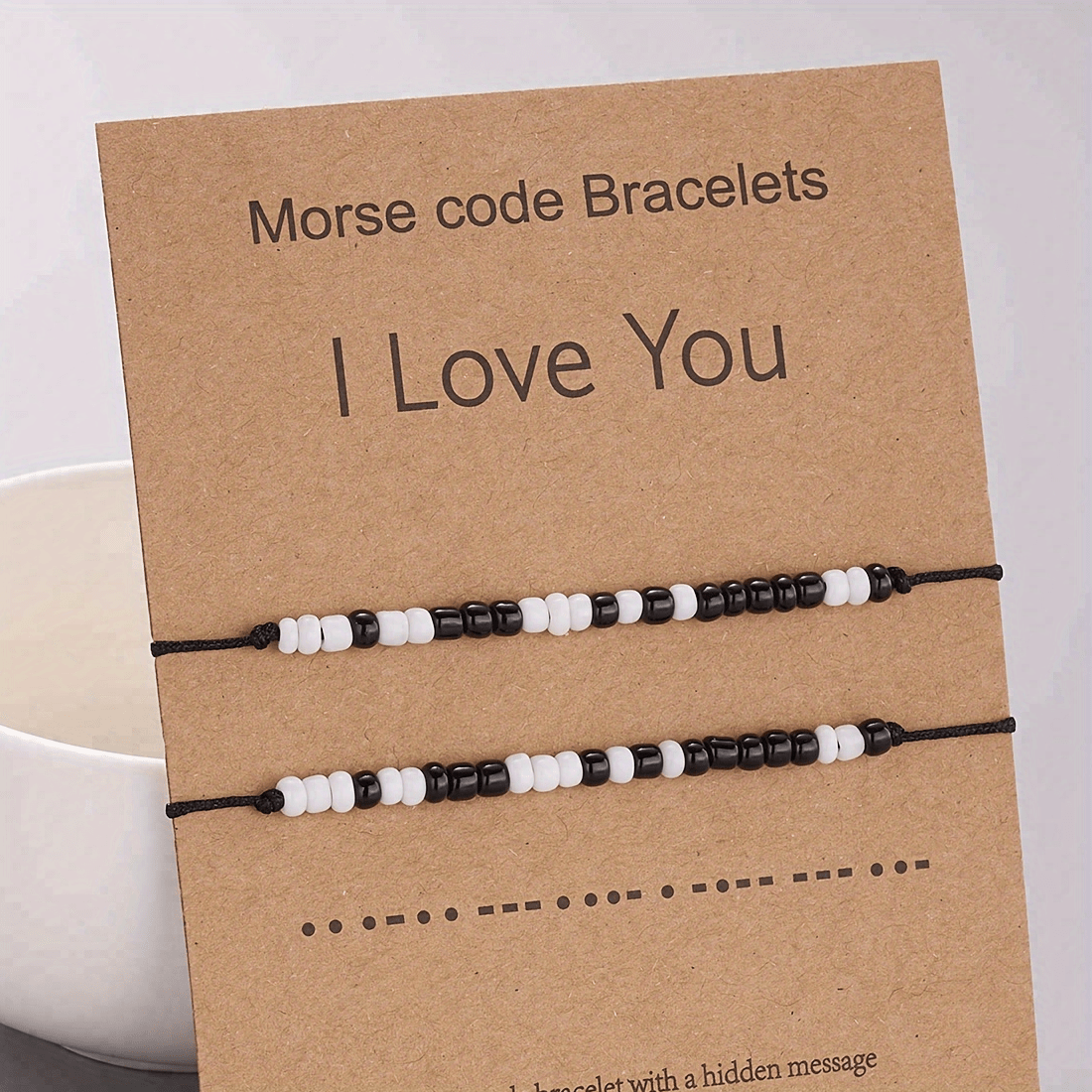 Amo 2 Pz/set Codice Morse In Bianco E Nero Riso Perline - Temu Italy