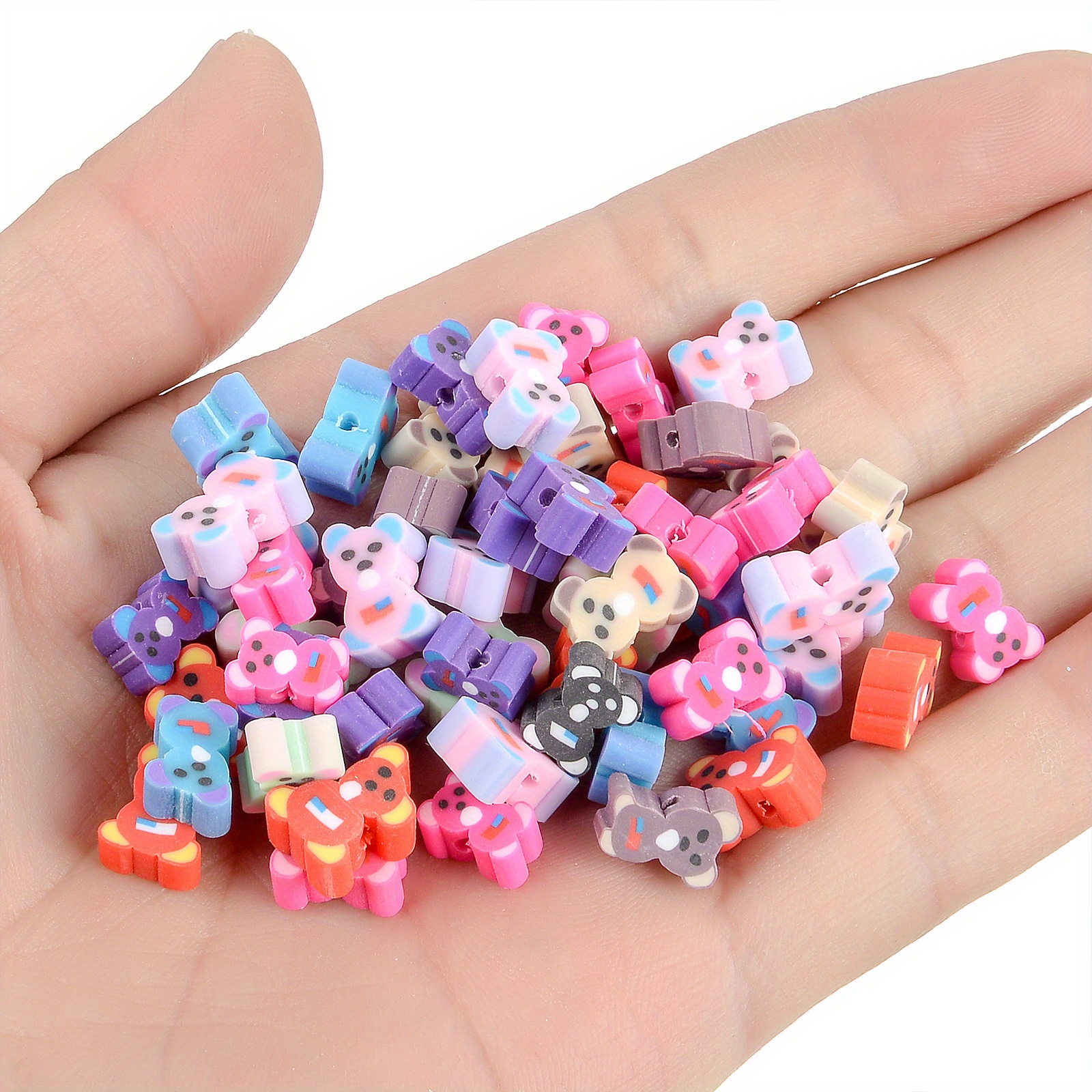 30pcs/lot Multicolor Heart Polymer Clay Beads Cute Love Spacer Beads DIY  Jewelry