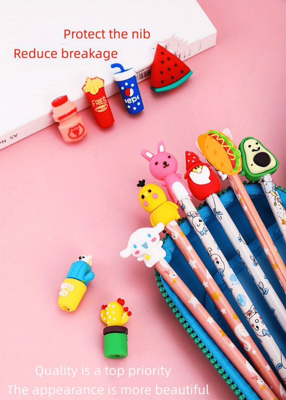 Cute Carrot Pencil Case Set - Pack of 10pcs,Large Capacity Soft Silicone Carrot  Pen Pouch,Gel Ink Pen,Mechanical Pencil,Eraser,Lead Refills for Cute School  Supplies/Stationery Kids Students Waterproof : : Home & Kitchen