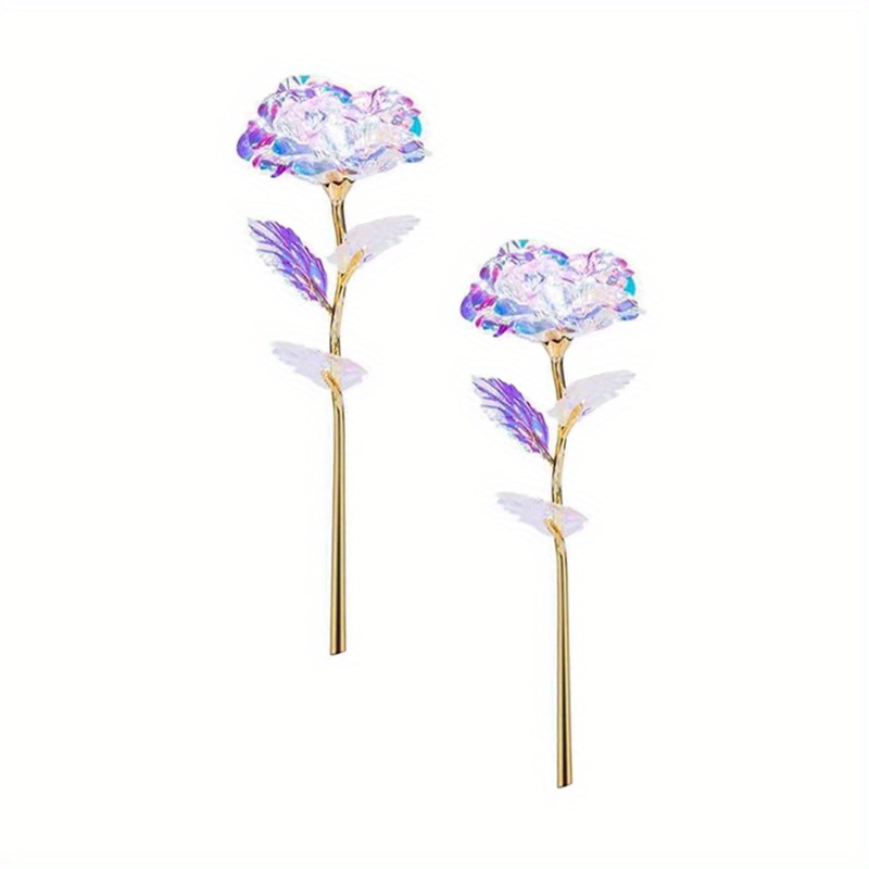 1 Branch Laser Gradient Colored Flowers Creative Valentine's - Temu