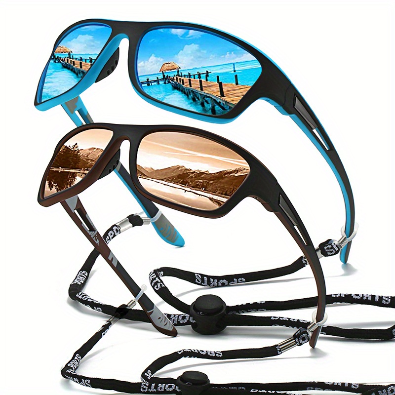 TureClos Men Polarized Sunglasses Cycling Fishing Outdoor Eyewear Fashion  Sports Eyeglasses Glasses Travel Anti-glare Protector Type 4 