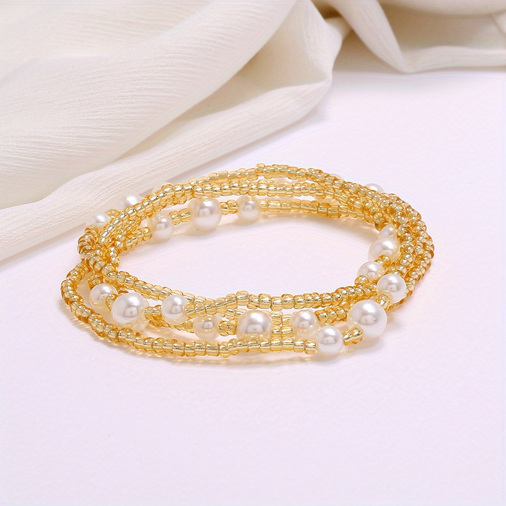 Bohemian Colored Bead Elastic Waist Belly Chain Women's Fashion Summer Beach Belt Bikini Bead Jewelry